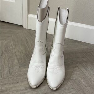 Guess White Cowboy Boots